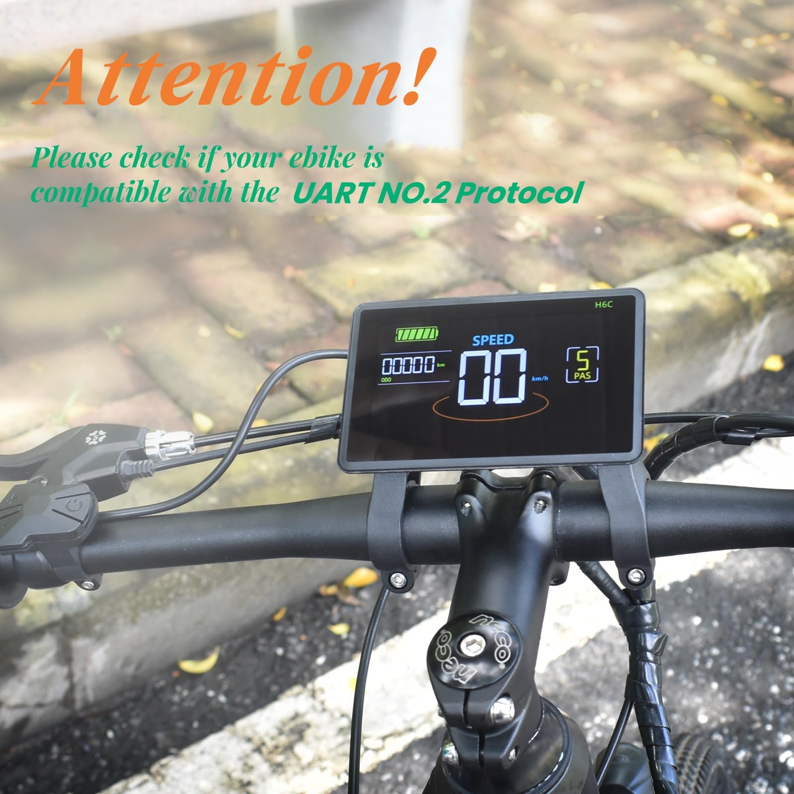 Mcezdy Ebike Display, UART No. 2 Protocol, 24V-60V Colorful Cycling Computer with Charging Port for Mobile Devices, Ebike LCD Display to Enrich Cycling Journey