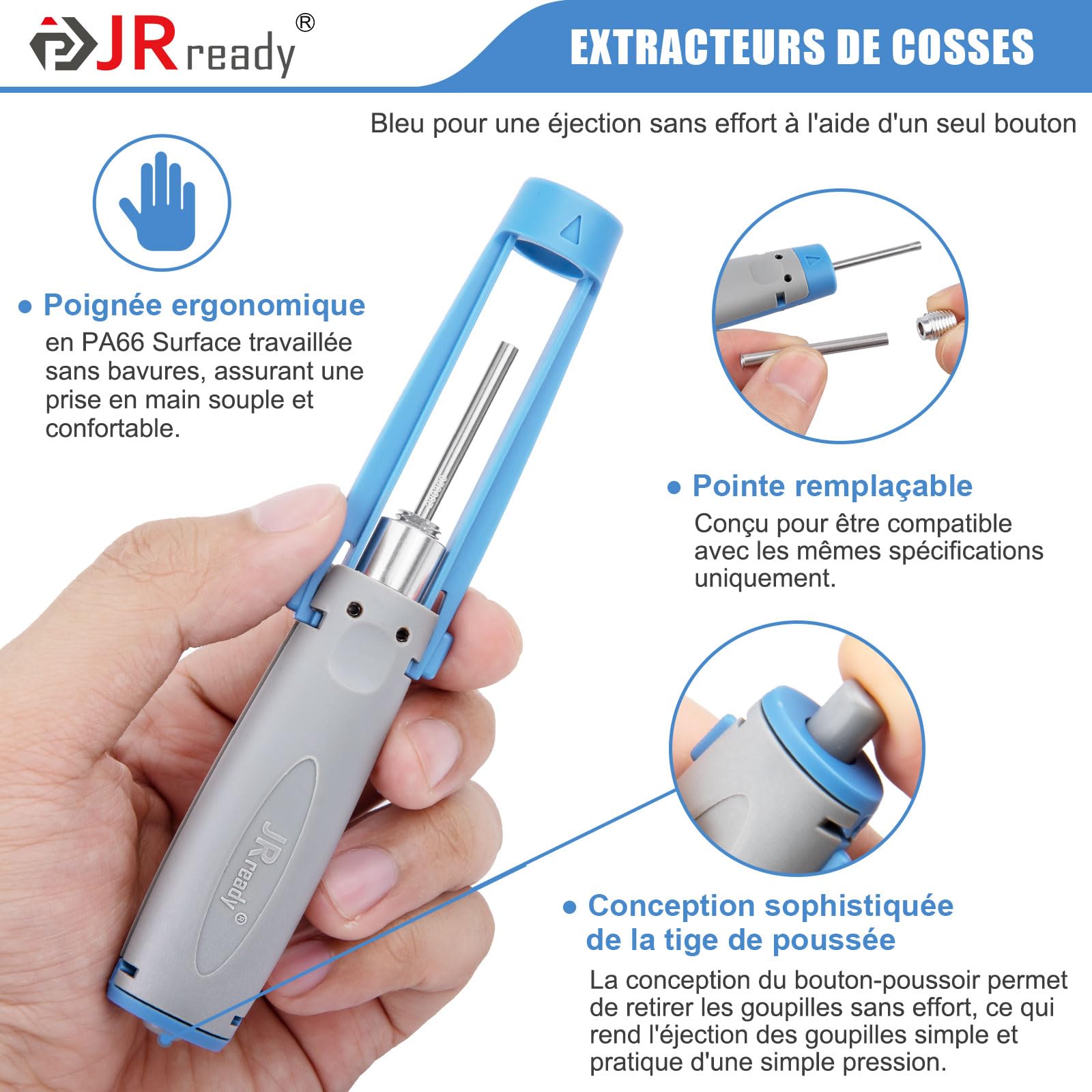 JRready JRconDRK24A20-02 Extracteurs de Broches, Auto Terminals Enlèvement Outil Kit Extracteur de Cosses Connecteur pour le transport ferroviaire, pour les connecteurs Han D/WAIN/Harting/Weather-Pack