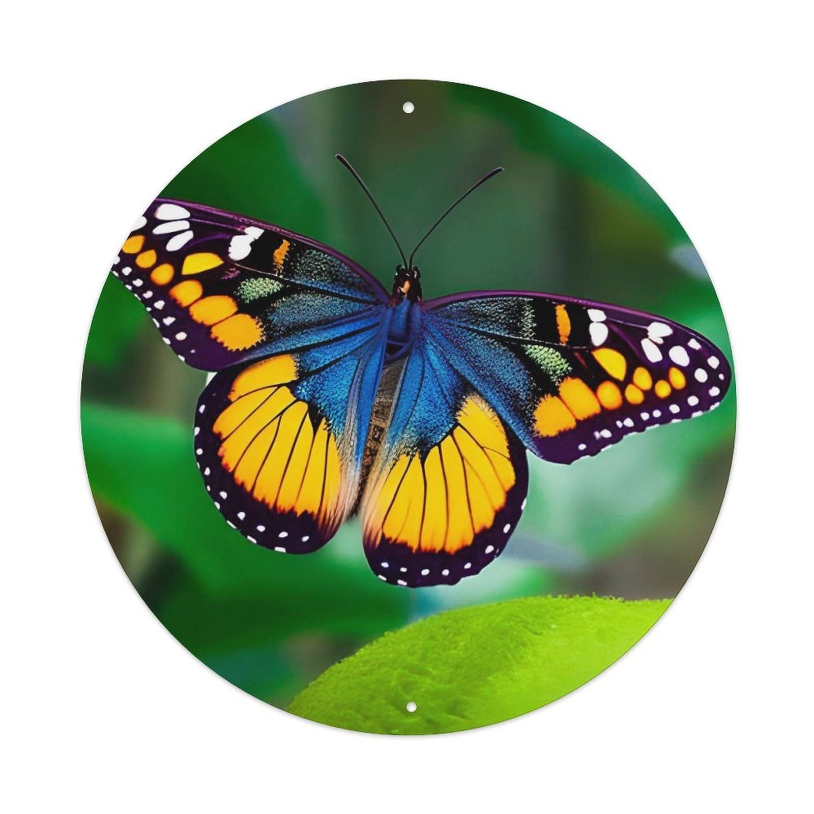 Insects Flying Butterfly Vintage Metal Tin Sign Plaque Wall Decor for Cafe, Club Bar, Office, Garden Metal Poster 8x8Inch