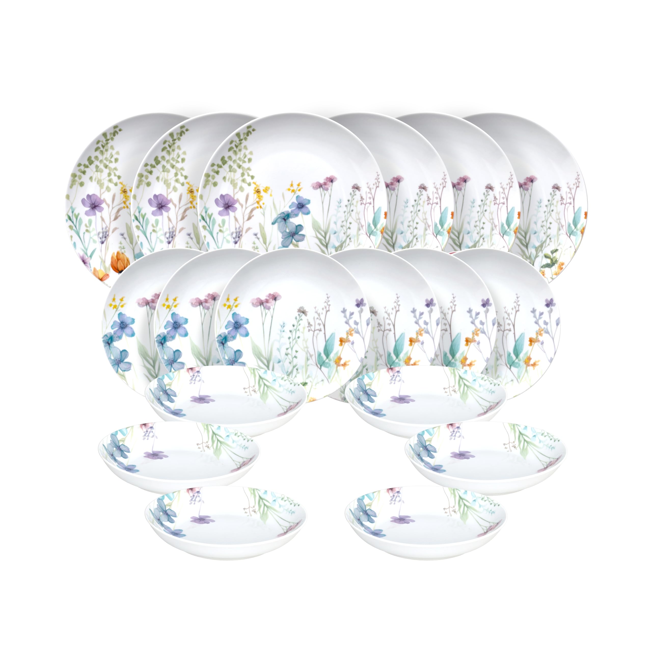 Tognana Florenne, 18-teiliges Geschirrset für 6 Personen, Porzellan, Multicolor