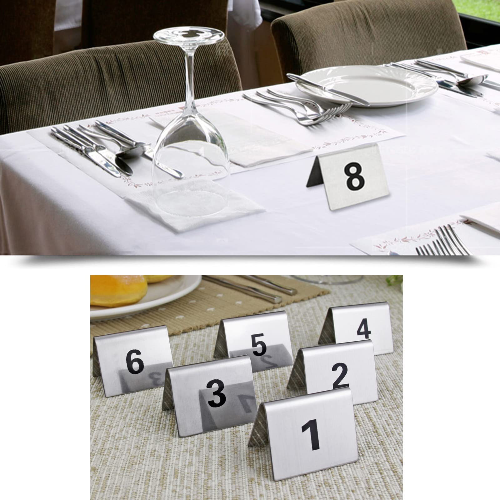 LIYI929GP Numeri da Tavolo 1-25 1-50 1-100 Numeri Tavoli Ristorante Tabella da Tenda in Acciaio Inossidabile Tavolo Segno, Numeri Tavolo Ristorante Cafe Bar per Feste di Compleanno Nozze