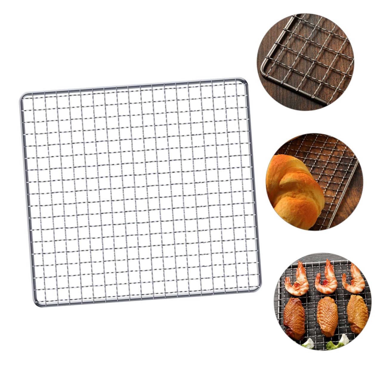 Hemoton 1Pc Food Grade Stainless Steel BBQ Grill Mesh Practical Non Stick Grill Mat for Outdoor Barbecue Lightweight and Portable BBQ Accessory for Camping and Picnics