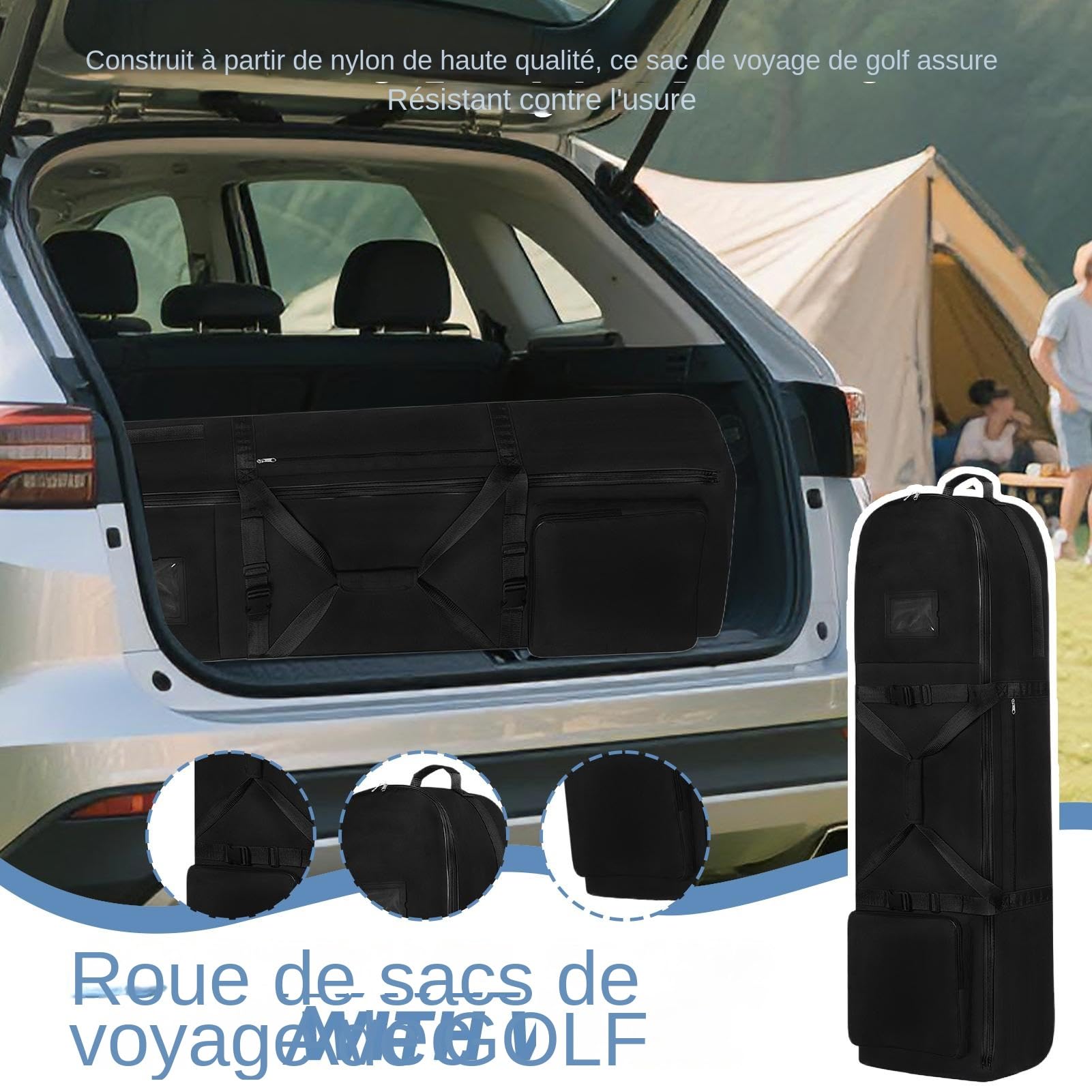 Borsa Da Golf Da Viaggio | Organizzatore Da Viaggio Aereo Con Ruote,Borsa Impermeabile Pieghevole Per Golf Club E Attrezzature Sportive