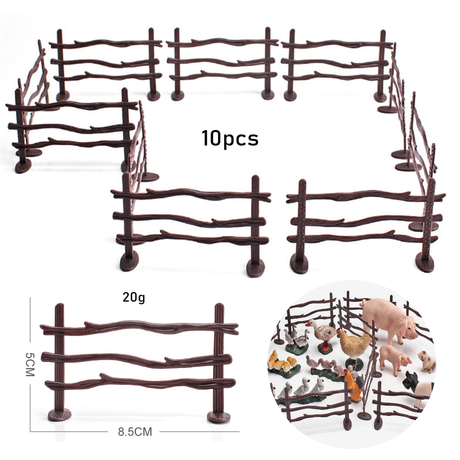 DAVBNM Farm Animals Set, Realistic Animal Figures Toys and Assemble Fence, Educational Playset Toy for 7-14 Year Old Kids - Image 4