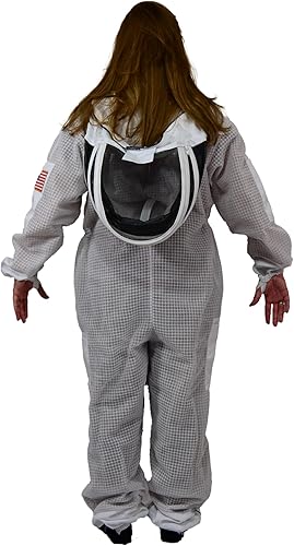Miniatura 3 de US APIARY Traje de abeja de 3 capas con velo de esgrima un par de guantes a prueba de picaduras traje de apicultura ventilado