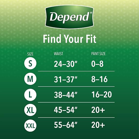 Depend Fresh Protection Disposable Underwear Female Waistband Style Small, 47915, Maximum, 38 Ct
