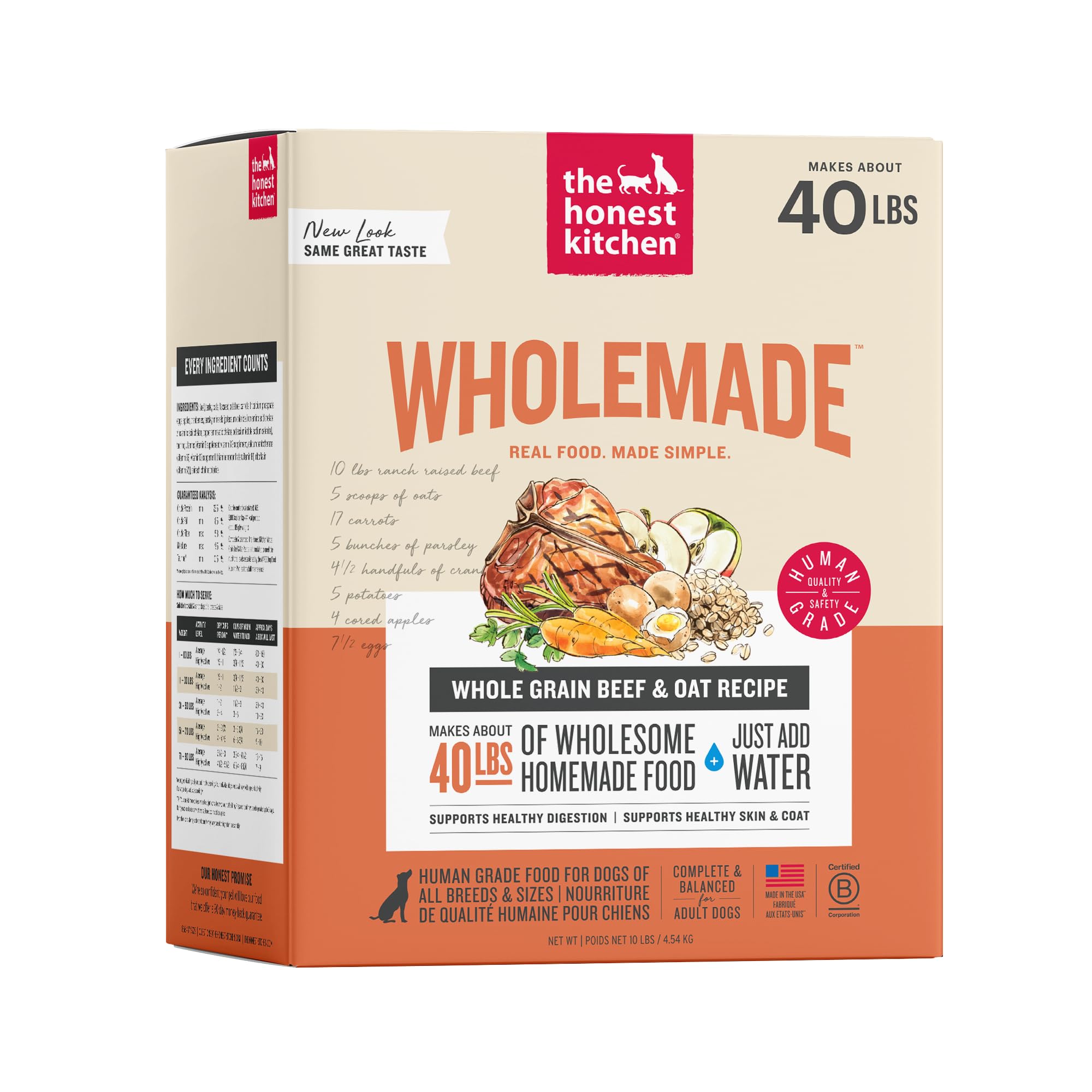 The Honest Kitchen Wholemade Whole Grain Beef Dehydrated Dog Food