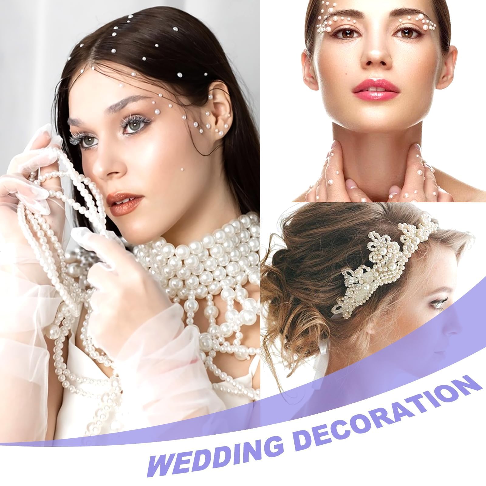 1320 Adesivo con Perle Autoadesive, Strass Adesivi per Viso, 6 Fogli Autoadesivi Strass Perle, Glitter Adesivi, Adesivi Viso per Viso Bellezza Trucco Nail Art Cellulare Domestica (3/4/5/6mm