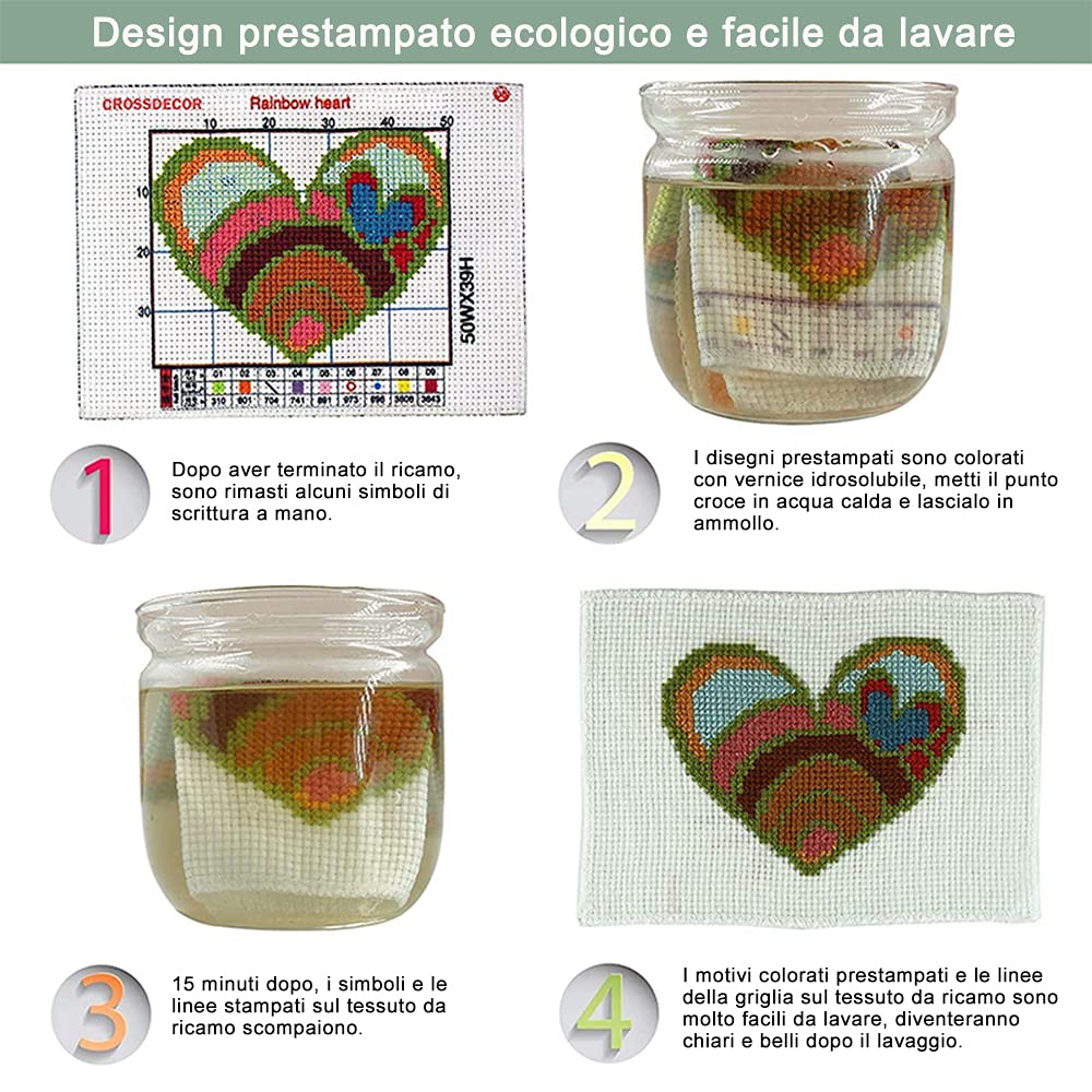 11CT Kit Punto a Croce Timbrato Fai-da-te Ricamo Linea Completa di Kit Iniziali Per Ricamo Prestampato Per Principianti - Bellissimo pesce 39 x 33 cm