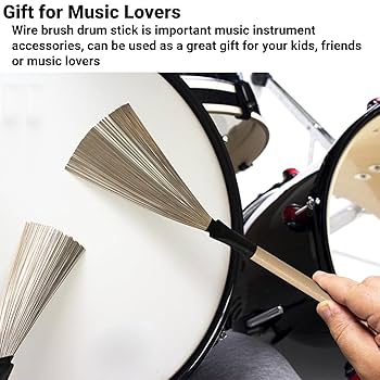 OFFSCH 2 Piece Retractable Jazz Drum Brush Set Comfortable Soft Rubber Grip Plastic Drumsticks For Jazz And Drum Enthusiasts