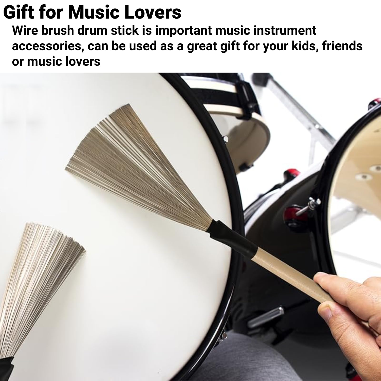 Amazon.com: 2Pcs Drum Brushes Retractable Wire Brushes with Wooden