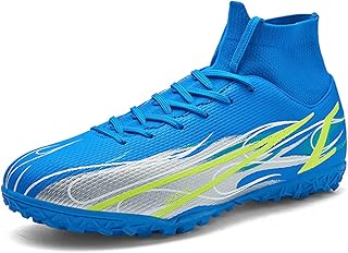Chuteiras de futebol, chuteiras AG/TF de alto poder de aderência, chuteiras masculinas leves, para unissex/ao ar livre/indoor/competição/treinamento (Color : Blue TF, Size : 40 EU)