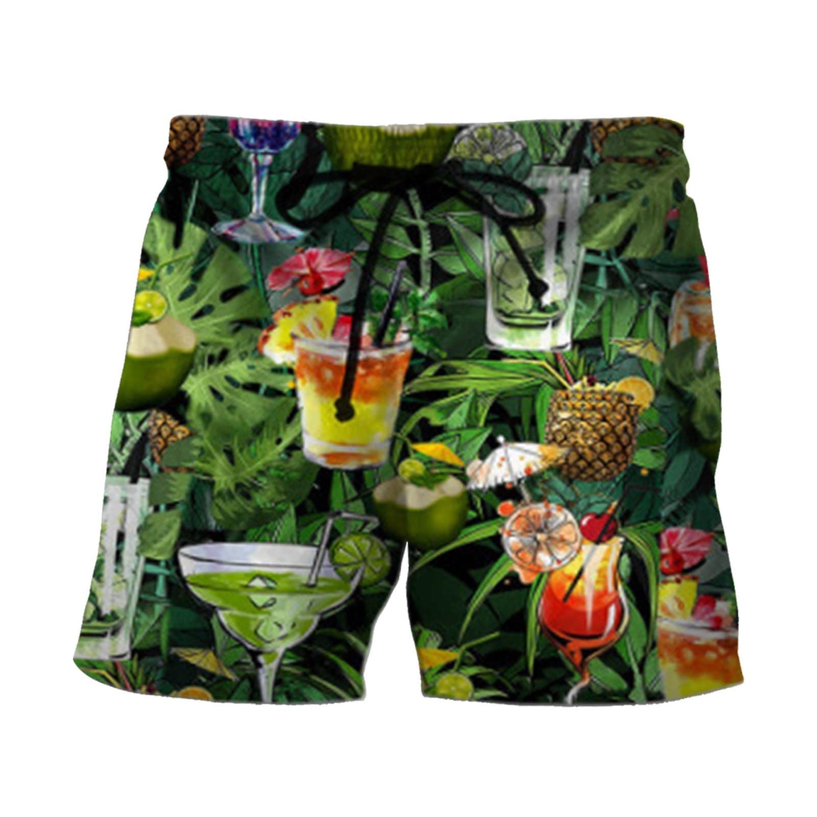 GETOUTMens Swimming Shorts Men's Graphic Beach Pants Casual Shorts 3D Fourth of July Flag Pattern Retro Beach Pants Shorts Compression Swimsuits for Men