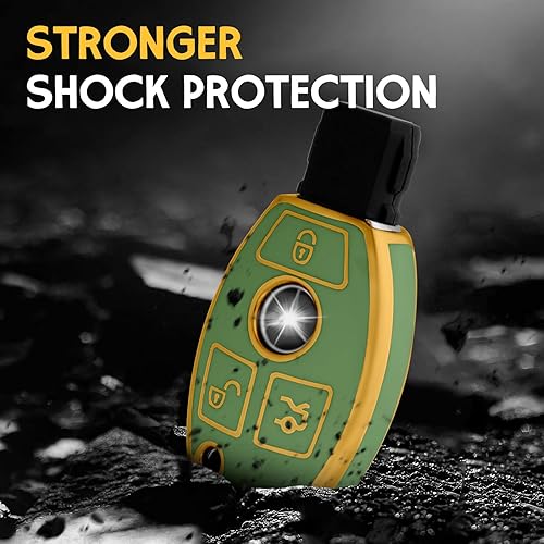 Miniatura 6 de WORCAS Funda para llavero de automóvil de Mercedes Benz, con protección de TPU suave, compatible con Mercedes Benz C E S M CLS CLK G Class Keyless