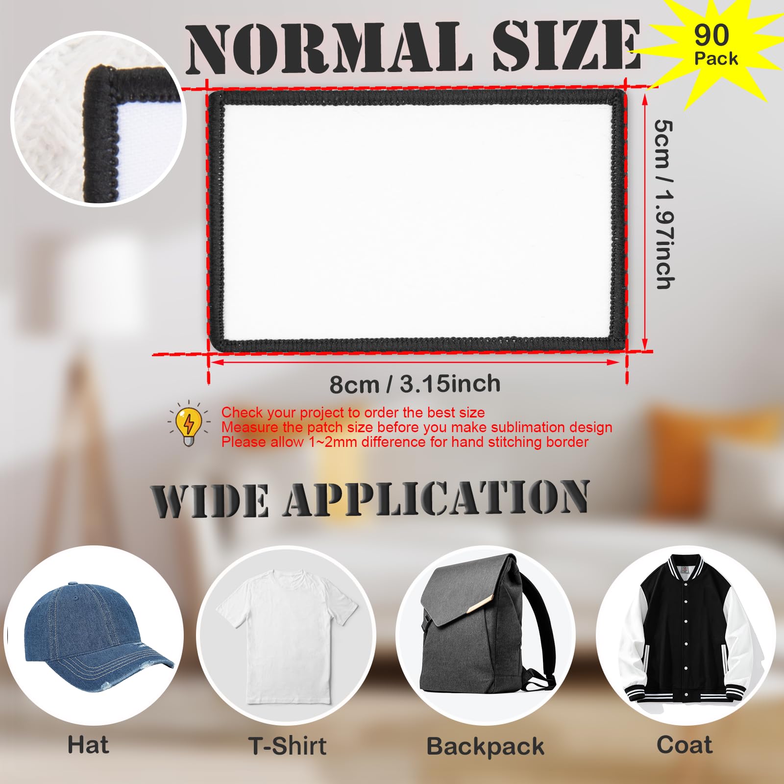 90 piezas de adornos de sublimación, parches de tela termoadhesivos personalizables, para ropa, mochilas, sombreros, gorras, bolsas, uniformes escolares, manualidades, regalos de Año Nuevo