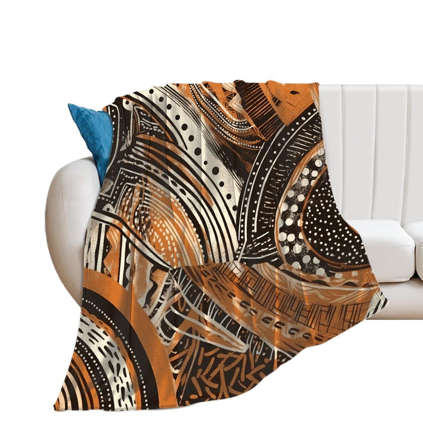 Couverture confortable style tribal pour cocooning sur le canapé
