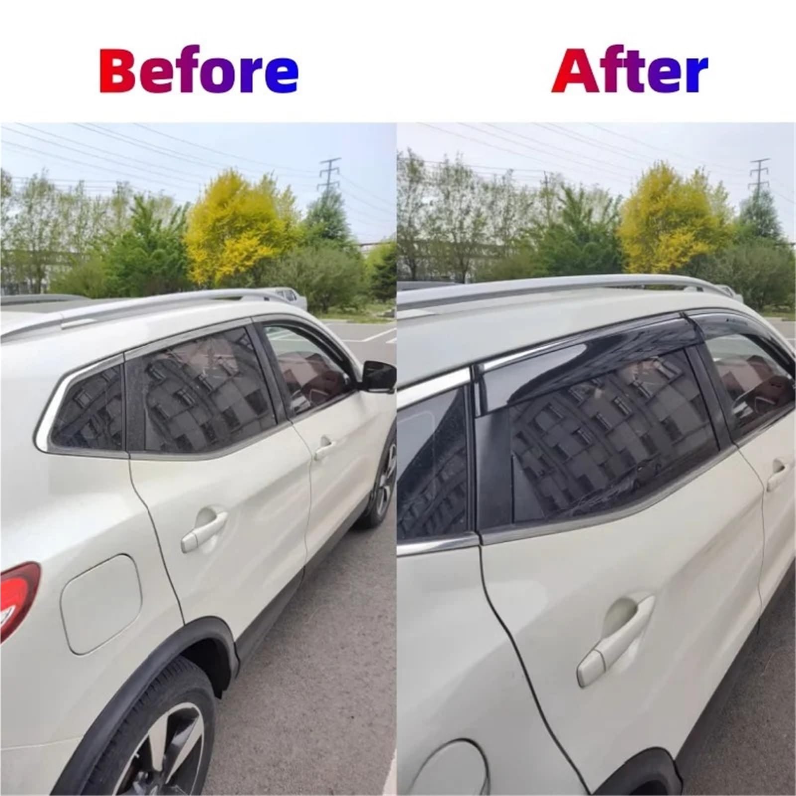 Deflector Viento ventanilla para Qashqai 2008-2025 Viseras De Ventana Protector contra La Lluvia Deflector Ventilación Lateral Weathershield Moldura Accesorios Estilo Coche(2023-2025)