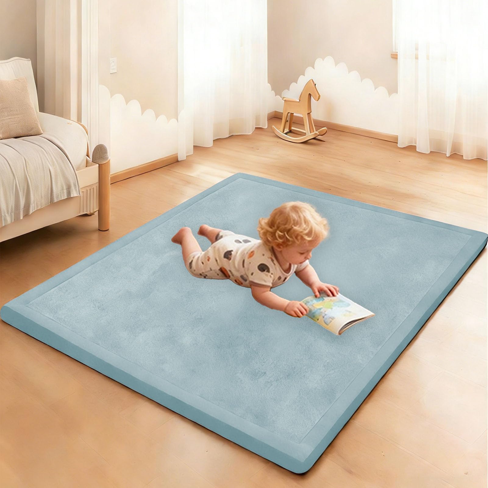 Tapis D'éveil Bébé Enfant 120 x 200 cm Tapis De Jeu De Sol Tapis De Sol en Mousse Tapis d'eveil Bebe 2cm Très Épais Antidérapant Tapis de Sol Enfant pour Parc