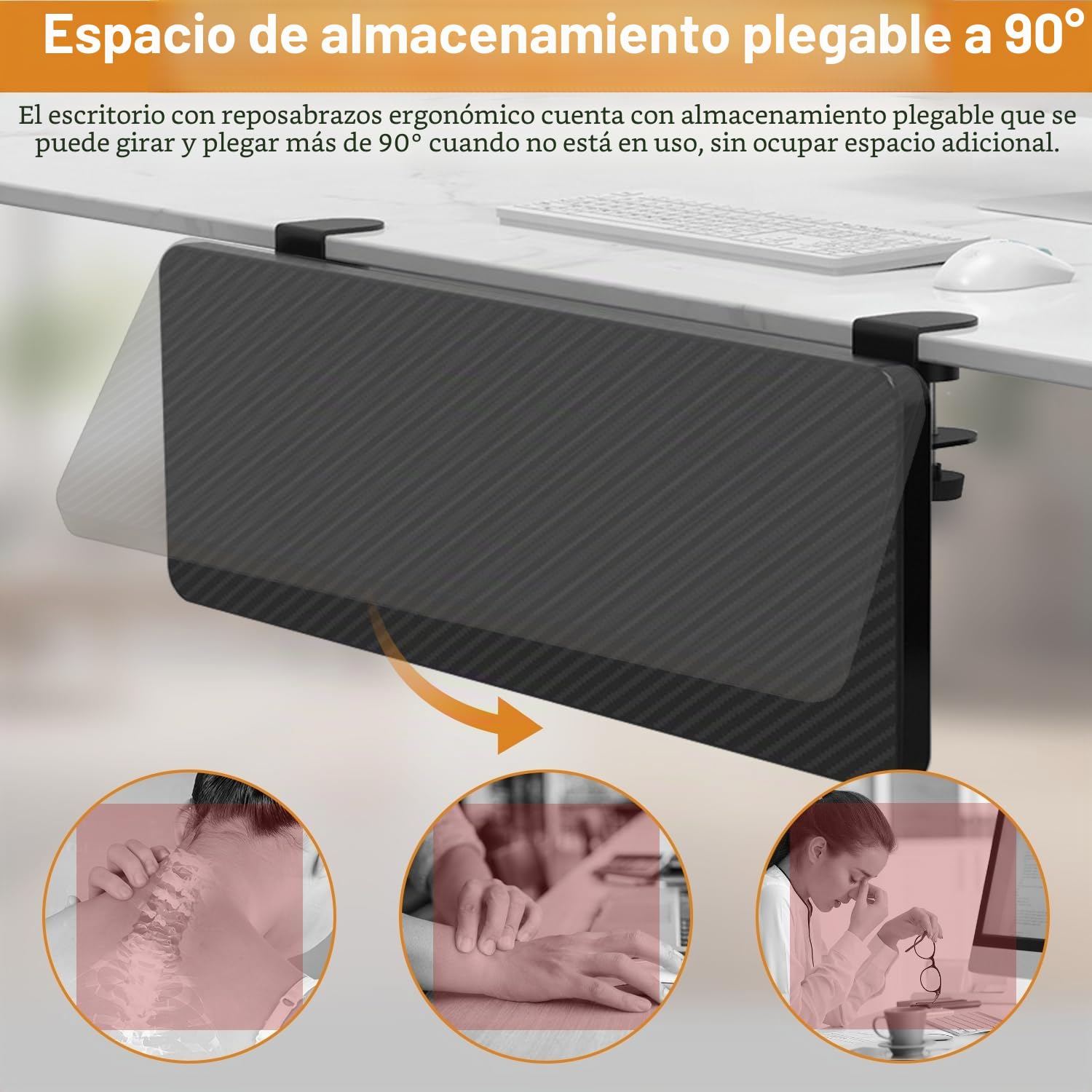 Bandeja De ExtensióN De Escritorio ErgonóMica Bandeja De Teclado Plegable De 90 Grados 55x24 Cm Brazo De ExtensióN De Escritorio Para Computadora Soporte Para Computadora PortáTil