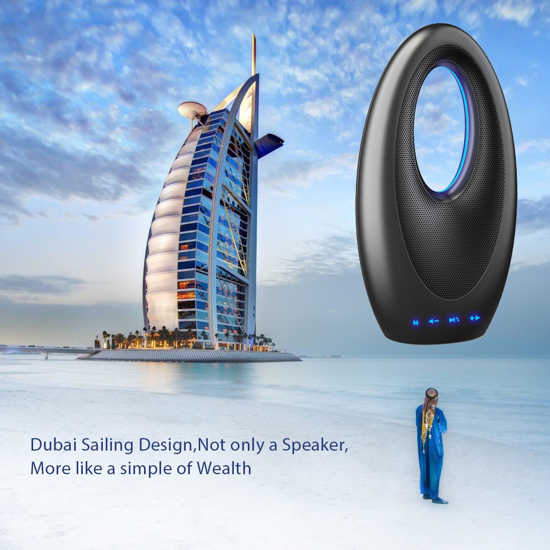 moda Portable Speaker Bluetooth Wireless con Radio FM, costruire in MIC TF Slot, Supporto Aux a subwoofer per Laptop, IPAD, Smartphone essere Schwaez