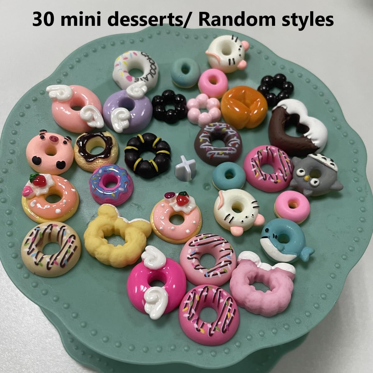 KARLOR 30pcs Mini Donuts Set Miniature Cake Crafts DIY