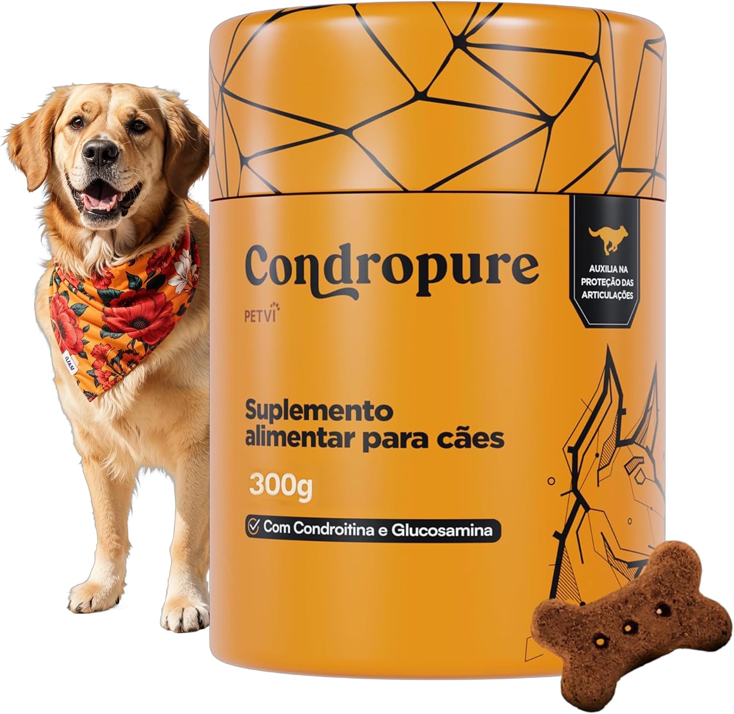 Condropure Suplemento Saboroso para Cães com Condroitina e Glucosamina | Fórmula Avançada para Articulações, 300g – PETVI