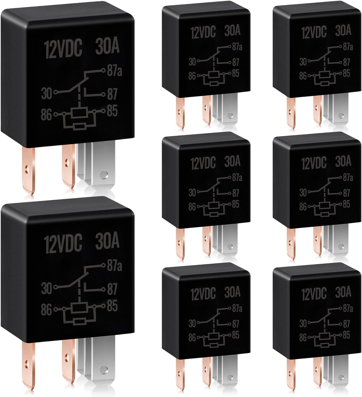 8 Pieces 5 Pin 12V 30A Relay Multi Purpose Automotive Relay Car Heavy Duty Accessories for Car Motor Automotive Replacement Accessories