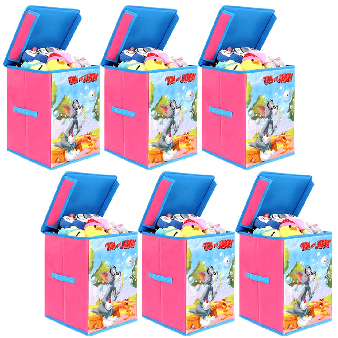 Tom & Jerry Toys Organizer (Set of 6 pcs), Storage Box for Kids, with top lid, Big-image-6