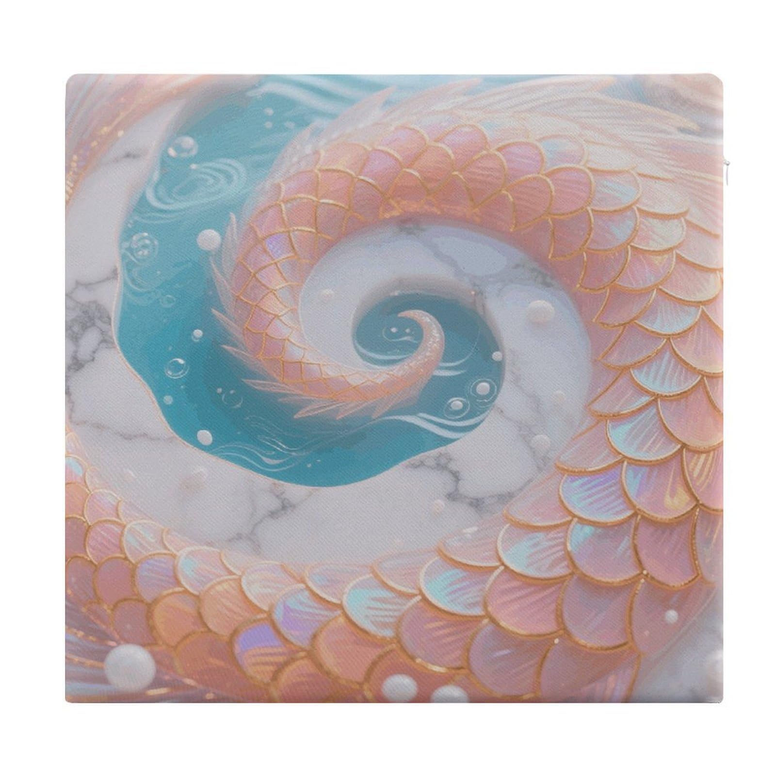 VstaDank Mermaid Fish Scales Marble Cushions Memory Dining Chairs Cushion Non Slip Car Seat Cushions Indoo Dining Room Square Chair Pads with Zipper and Removable Cover Cushion