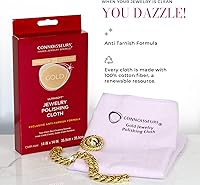 Vista 3 de CONNOISSEURS Premium Edition Ultrasoft 14x14 Extra Large Gold or Silver Jewelry Polishing Cloth, Clean and Polish Jewelry While Removing Tarnish for