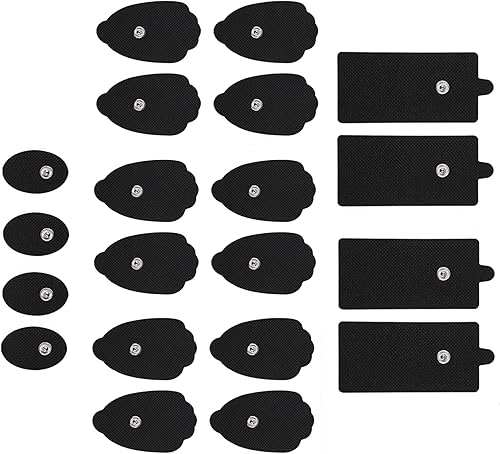 Belifu TENS - 20 almohadillas de electrodo reutilizables autoadhesivas con conector a presión de 0.138 in, almohadillas sin látex compatibles con