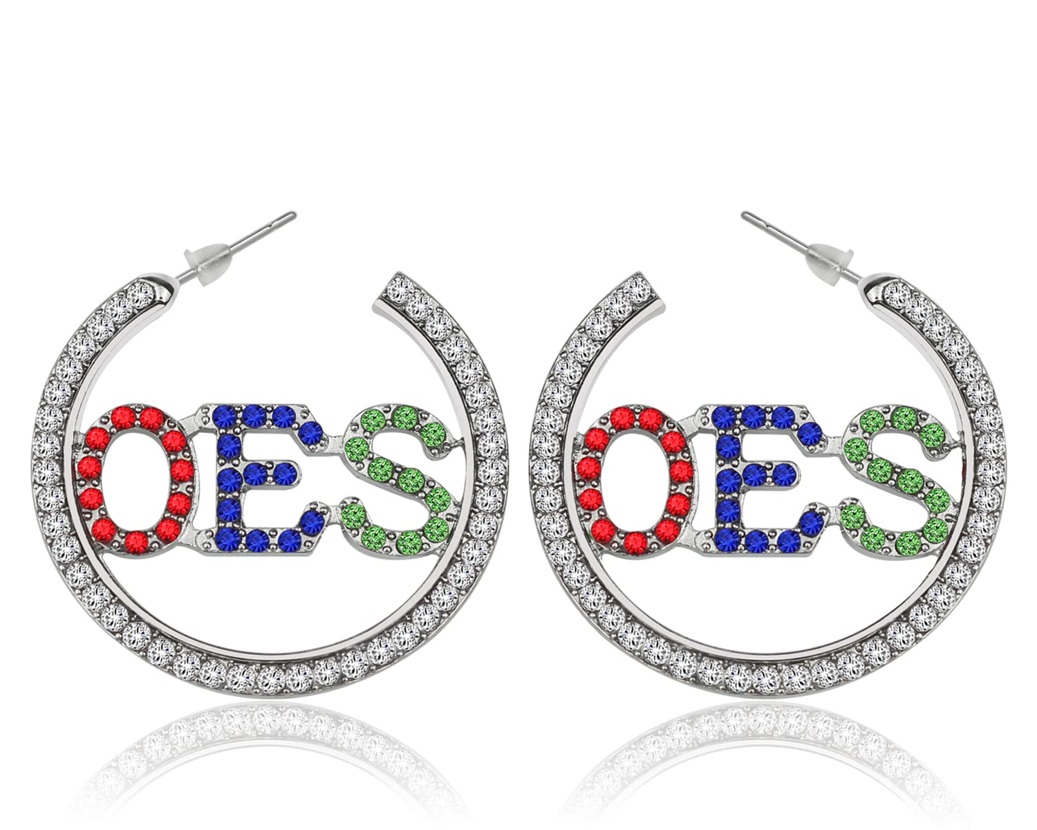 Order of The Eastern Star Sorority Gift Rhinestone OES Sorority Earrings OES Symbol Jewelry for Women Sisterhood