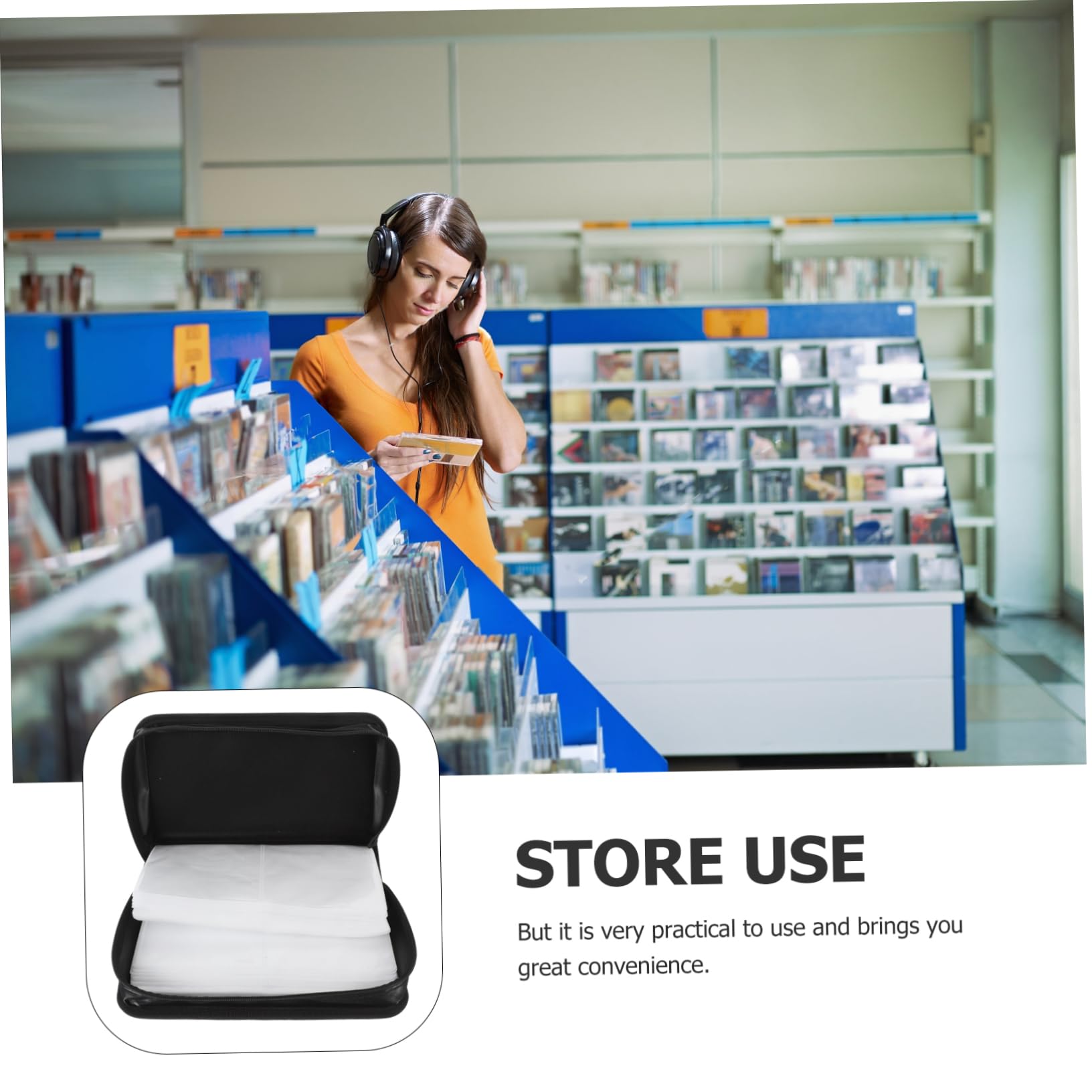 KONTONTY 2pcs CD Storage Bag Large Capacity Holder for Discs Mercerized Cloth Album Case Portable Dvd Disc Holder Space Saving Design