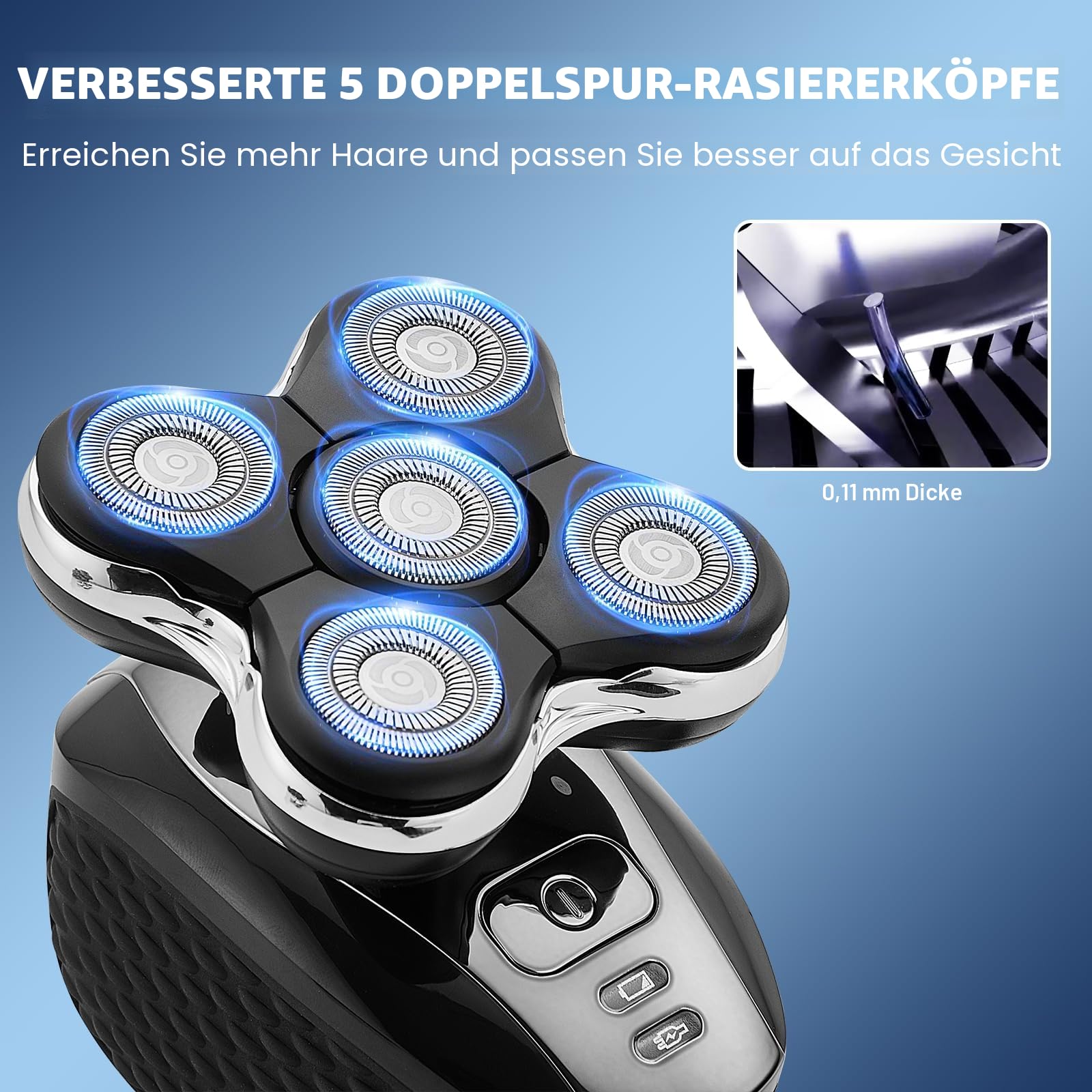 Ersatzköpfe für Rasierer, kompatibel mit Remington Balder Glatzenrasierer XR1500, XR1501 und RX5 Ultimate Series Kopfrasierer (2 Stück)