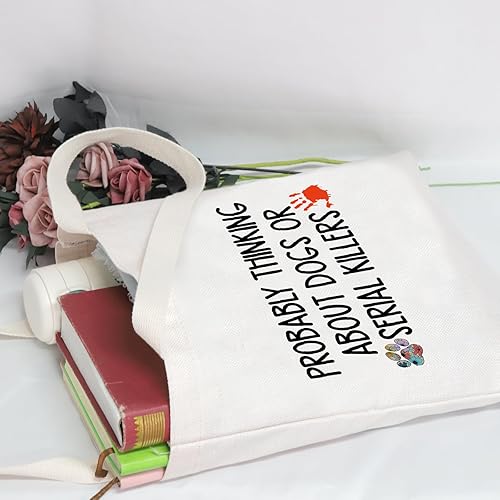 Miniatura 3 de POFULL Regalo para amantes del crimen verdadero, probablemente pensando en perros o asesinos en serie, bolsa de cosméticos, regalo de asesinato,