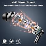 Wireless Earbuds, Bluetooth 5.4 Headphones HiFi Stereo, 48H Playtime in Ear Earbuds with 4 ENC Noise Cancelling Mic, Earphones with LED Display, IP7 Waterproof Sport Wireless Ear Buds, USB-C Charging