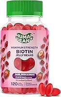 Vista 1 de Biotin Jelly Bean - Vitaminas gomosas, biotina de máxima fuerza para el cabello, la piel y las uñas, 10,000 mcg por porción, vitaminas