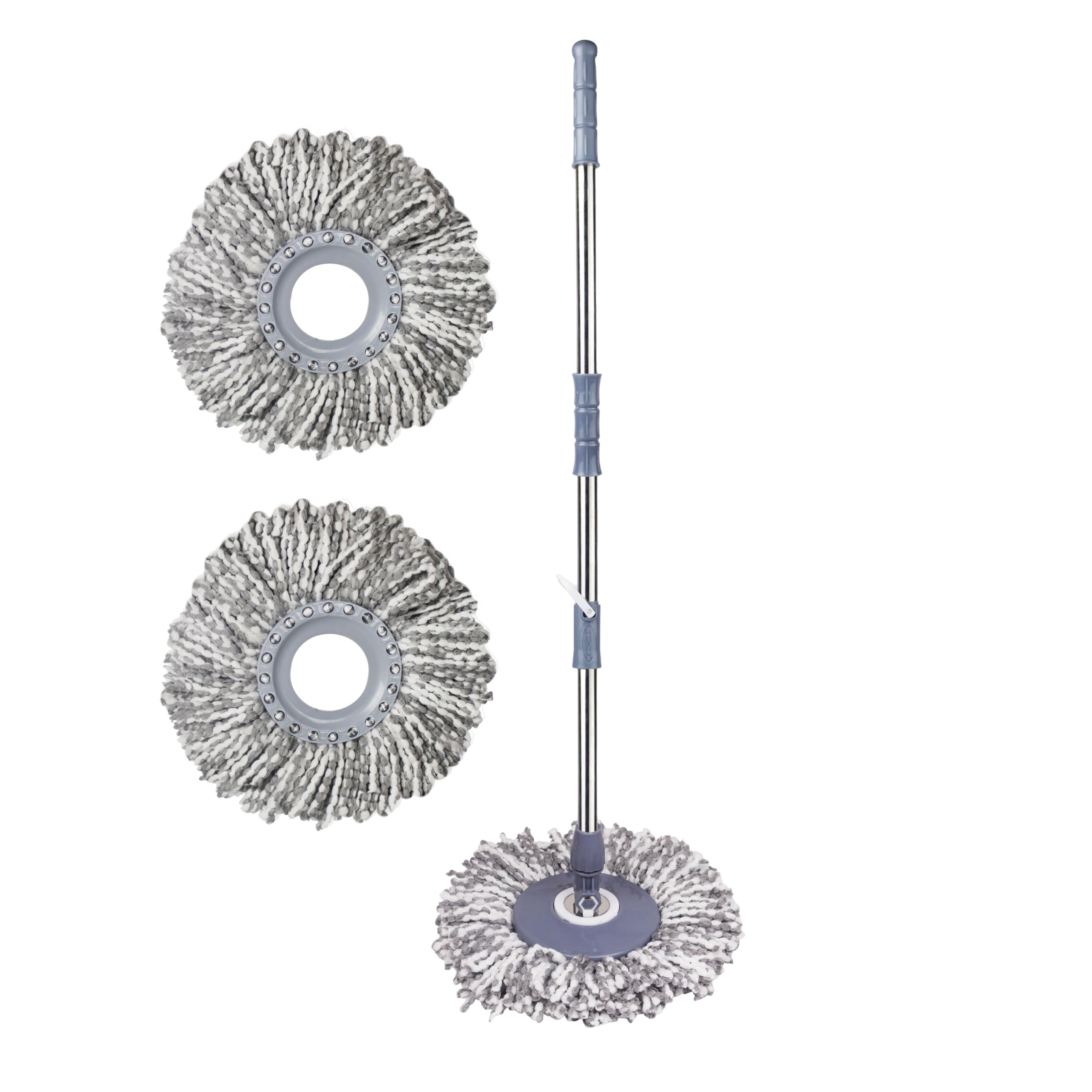 Vault Bharat Premium Heavy Quality Mop Stick for Floor Cleaning| 360° Spin Cleaning Mop Stainless Steel Rod Handle Stick Set with 2 Refill (Color:Grey, Warranty: 1 Year) (B0CZHVJYD1) Amazon Price History, Amazon Price Tracker