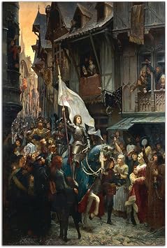 QUNYAAE Jean Jacques Scherrer Art Painting the Entrance of Joan of Arc Into Orleans on Th May Poster Wall Art Print Canvas Art Poster Bedroom Decoration Painting 16x24inch40x60cm-Unframed