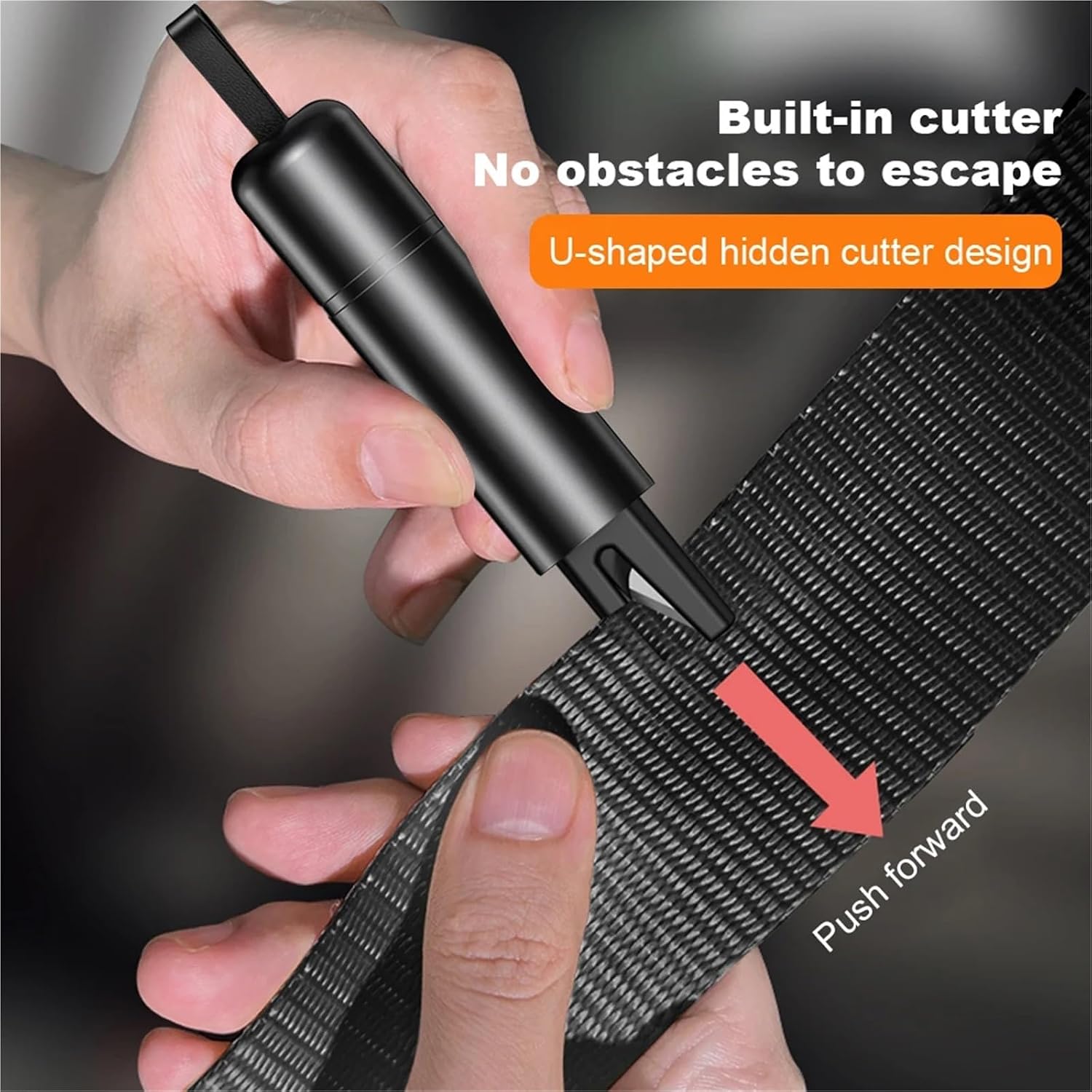 2-in-1 Car Safety Hammer 1pcs(Grey)
