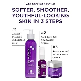 Andalou Naturals Age Defying Resveratrol Q10 Night Repair Cream - Anti-Wrinkle Moisturizer to Hydrate & Smooth - CoQ10 & Resveratrol for Dry Skin - 1.7 oz