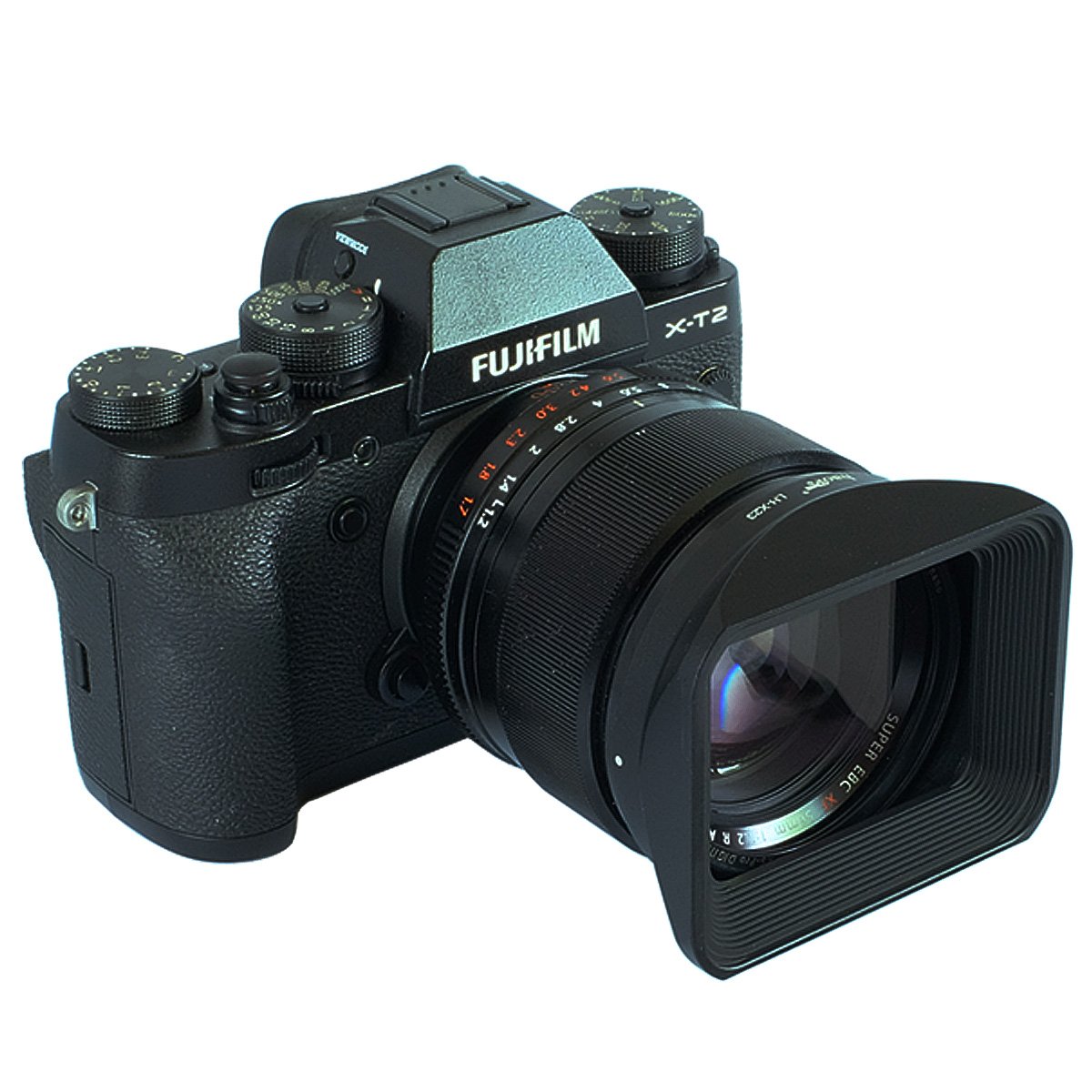 Haoge LH-X23 Pare-soleil rectangulaire à baïonnette en métal avec capuchon pour Fujifilm Fuji Fujinon XF 23 mm F1.4 R, XF 56 mm F1.2 R, XF 56 mm F1.2 R APD Remplace l'objectif LH-XF23