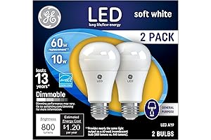 LED Light Bulbs, 60 Watt, Soft White, A19