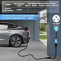 Vista 5 de CircleCord Cable adaptador de cargador para vehículos eléctricos NEMA 10-30P a 14-50R compatible con Tesla Model 3/S/X/Y, secadora de 30 amperios a