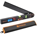 Aluminum Digital Angle Finder Protractor 225° 16 inch Backlit LCD Digital with Horizontal and Vertical Bubble - Black