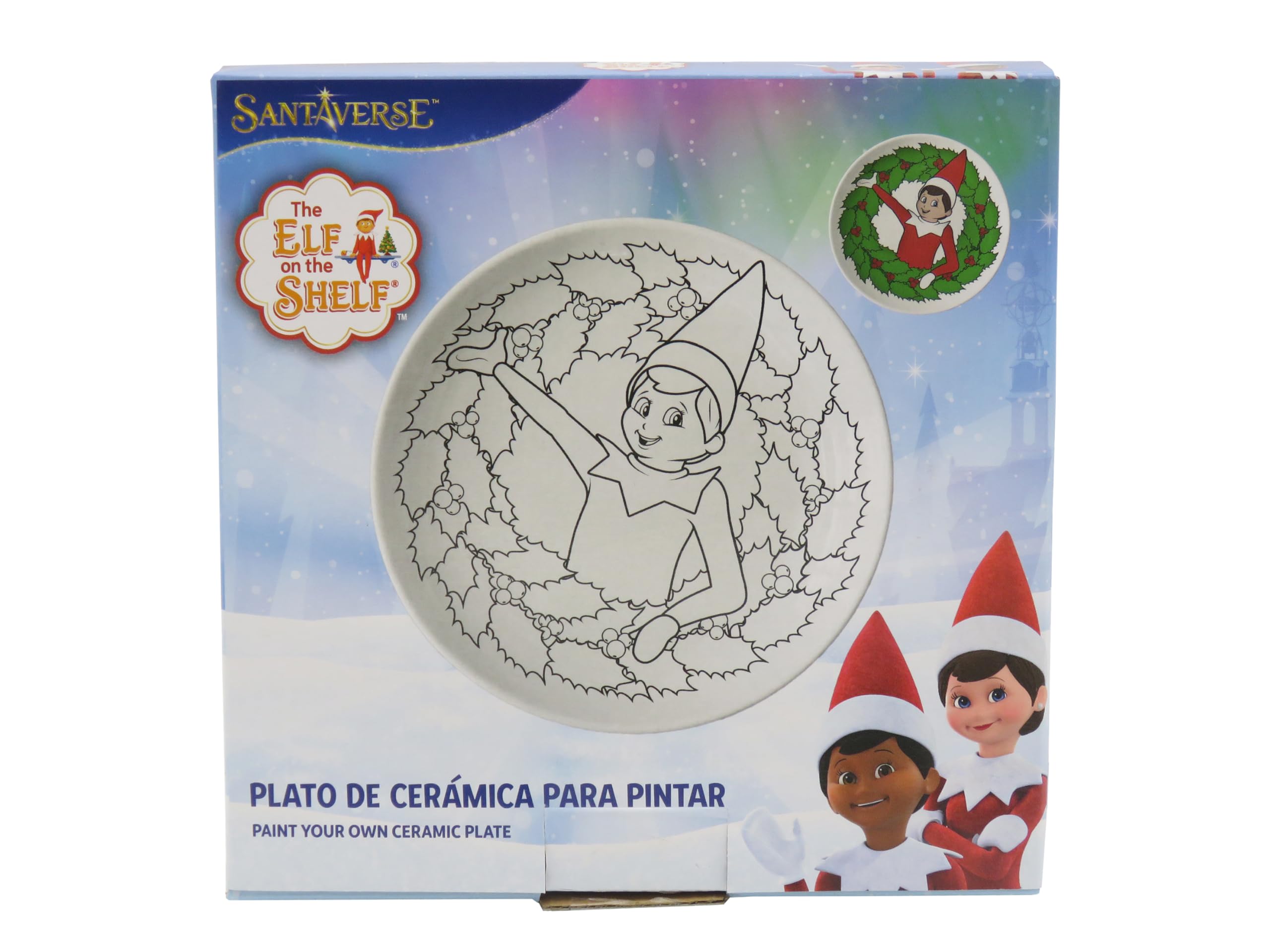 CYPBRANDS CyP Brands-Elves Ceramic Plate, Painting Plate, Creative Activities, Multicoloured, Official Merchandise