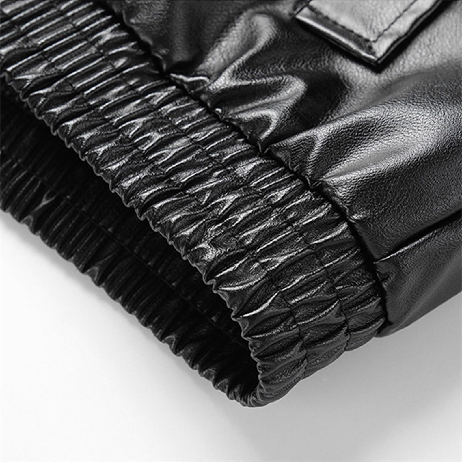 Giacca in pelle da uomo, in ecopelle, bomber, da moto, classica, college | Giacca in ecopelle con polsini regolabili, giacca da lavoro con risvolti, giacca western, tinta unita