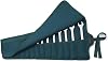 Tool Bag, Heavy Duty 16oz Waxed Canvas Wrench Roll Up Pouch, Multi-Purpose Tool Organize Bag with Straps 26.5 X 12.5, DarkGreen