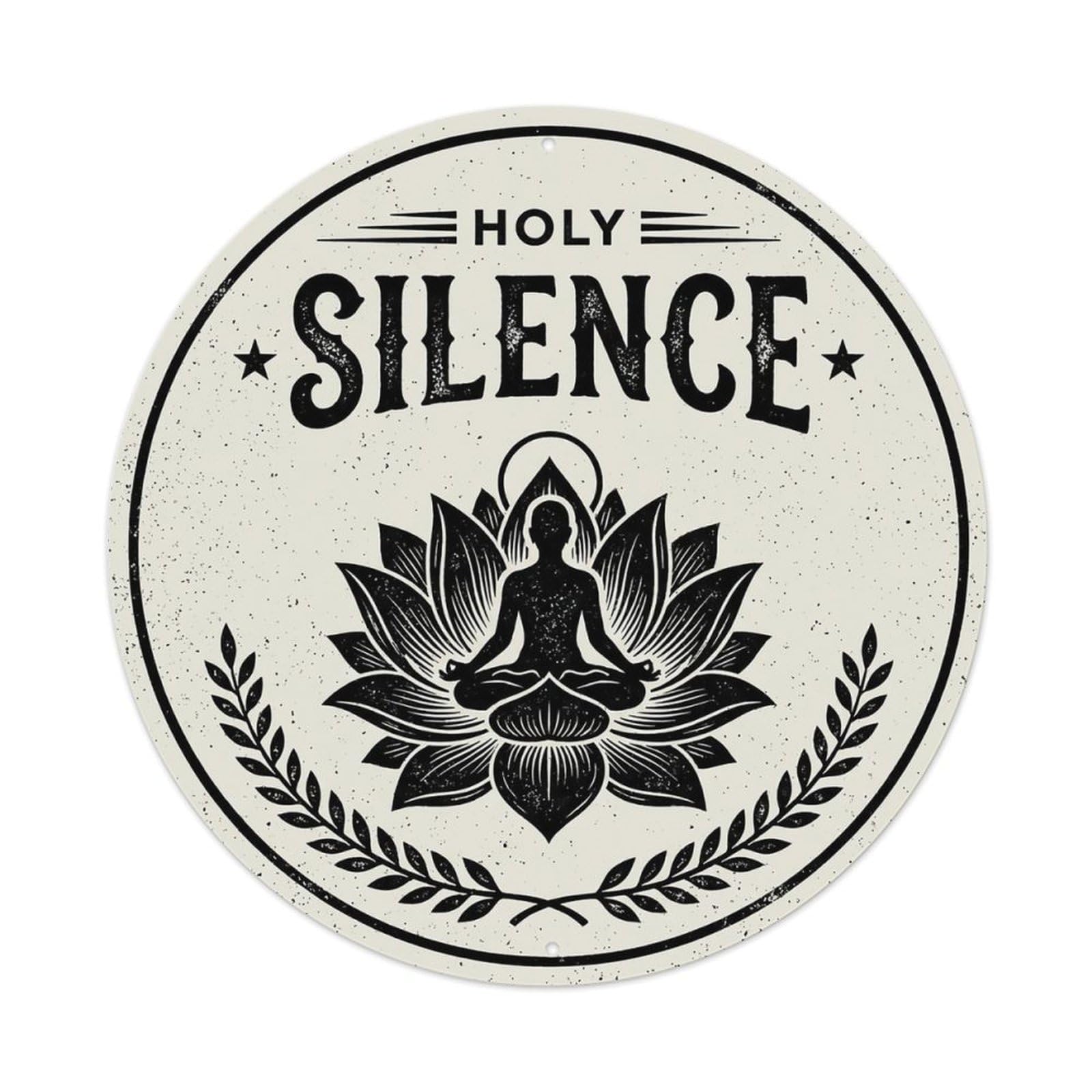 Zen Flower Meditation Den Sacred Silence Metal Tin Sign