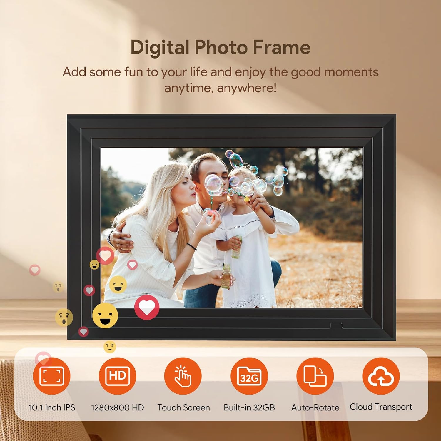 10.1 Inch WiFi Digital Picture Frame,Encrypted & Private Photo/Video Sharing,IPS Touch Screen, 16GB Invite Unlimited Family via Uhale App,Gift for Mother's Day, Parents, Grandparents